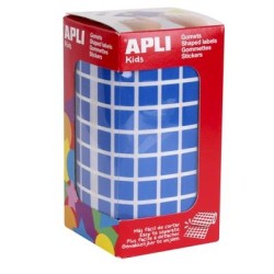 APLI GOMETS CUADRADOS 10MM ROLLO AZUL -ROLLO 6372 UNIDADES-