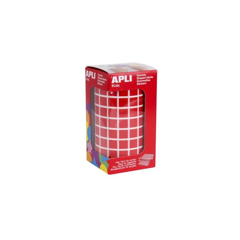 APLI GOMETS CUADRADOS 10MM ROLLO ROJO -ROLLO 6372 UNIDADES-