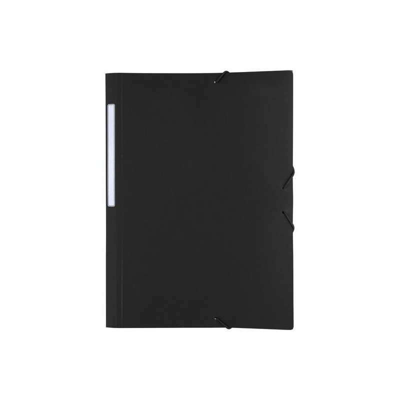 GRAFOPLÁS CARPETA CON GOMAS POLIGRAF 3 SOLAPAS FOLIO PP OPACO NEGRO