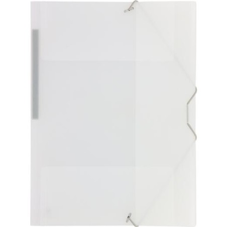 GRAFOPLÁS CARPETA CON GOMAS COLORGRAF FOLIO 3 SOLAPAS PP NATURAL TRANSLÚCIDO