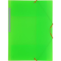 GRAFOPLÁS CARPETA CON GOMAS COLORGRAF FOLIO 3 SOLAPAS PP VERDE TRANSLÚCIDO