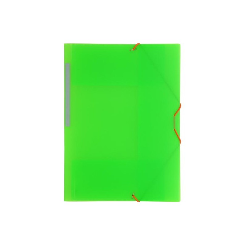GRAFOPLÁS CARPETA CON GOMAS COLORGRAF FOLIO 3 SOLAPAS PP VERDE TRANSLÚCIDO