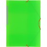 GRAFOPLÁS CARPETA CON GOMAS COLORGRAF FOLIO 3 SOLAPAS PP VERDE TRANSLÚCIDO