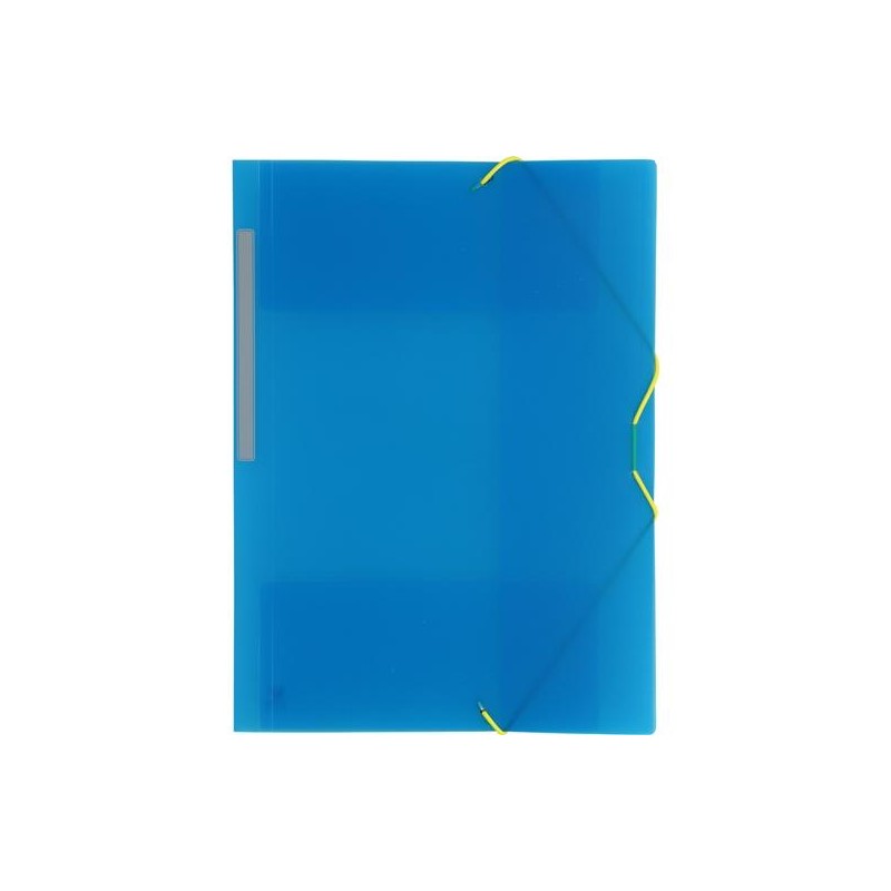 GRAFOPLÁS CARPETA CON GOMAS COLORGRAF FOLIO 3 SOLAPAS PP AZUL TRANSLÚCIDO