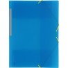GRAFOPLÁS CARPETA CON GOMAS COLORGRAF FOLIO 3 SOLAPAS PP AZUL TRANSLÚCIDO