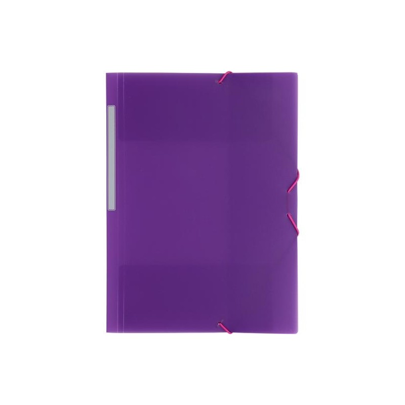 GRAFOPLÁS CARPETA CON GOMAS COLORGRAF FOLIO 3 SOLAPAS PP VIOLETA TRANSLÚCIDO