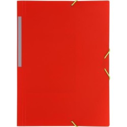 GRAFOPLÁS CARPETA CON GOMAS COLORGRAF FOLIO 3 SOLAPAS PP ROJO TRANSLÚCIDO