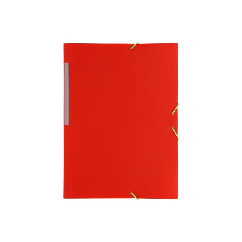 GRAFOPLÁS CARPETA CON GOMAS COLORGRAF FOLIO 3 SOLAPAS PP ROJO TRANSLÚCIDO
