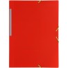 GRAFOPLÁS CARPETA CON GOMAS COLORGRAF FOLIO 3 SOLAPAS PP ROJO TRANSLÚCIDO
