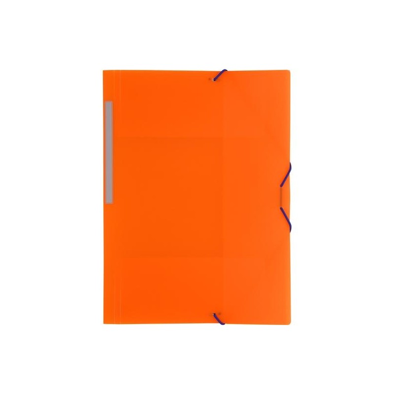 GRAFOPLÁS CARPETA CON GOMAS COLORGRAF FOLIO 3 SOLAPAS PP NARANJA TRANSLÚCIDO