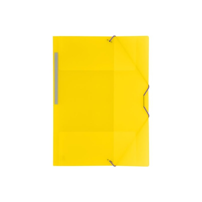 GRAFOPLÁS CARPETA CON GOMAS COLORGRAF FOLIO 3 SOLAPAS PP AMARILLO TRANSLÚCIDO