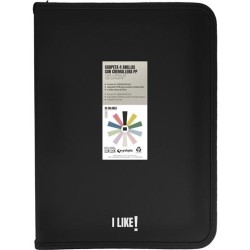 GRAFOPLÁS CARPETA ANILLAS MIXTAS 4X25MM CON CREMALLERA I LIKE A4+ PP RÍGIDO OPACO NEGRO