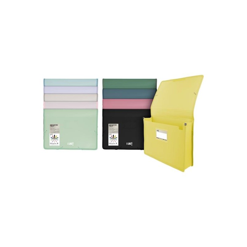 GRAFOPLÁS CARPETA MAXI CON GOMAS Y FUELLE A4+ PP SEMIRÍGIDO OPACO I LIKE3 COLORES SURTIDOS