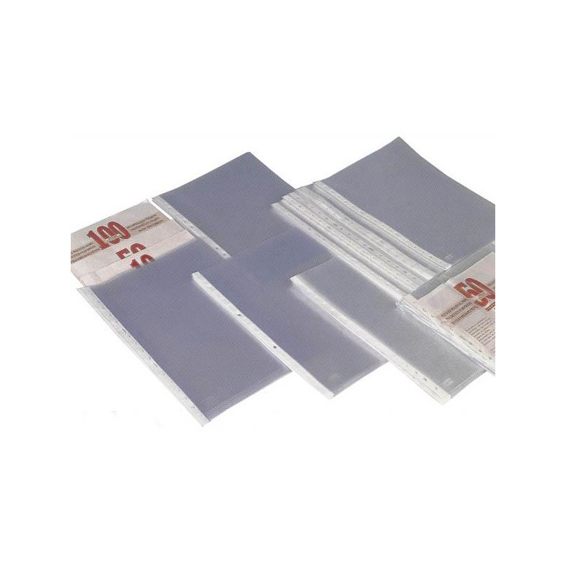 GRAFOPLAS FUNDAS MULTITALADRO 16 PP GALGA ESTÁNDAR FOLIO TRANSPARENTE BOLSA -10U-