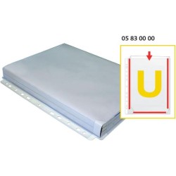 GRAFOPLÁS BOLSA 5 FUNDAS A4 FUELLE EN U 11 TALADROS PVC TRANSPARENTE