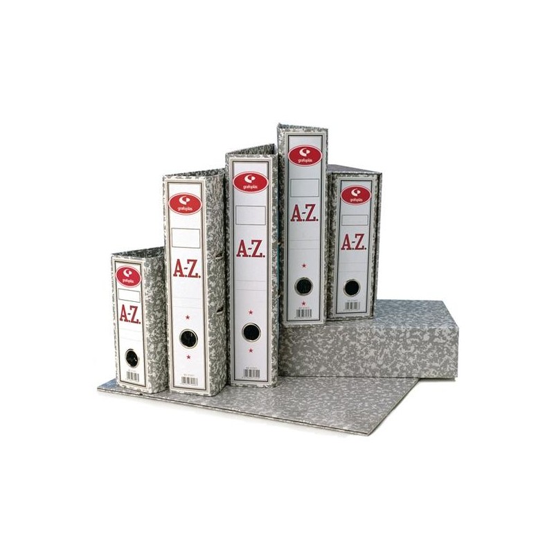 GRAFOPLÁS ARCHIVADOR PALANCA CLASSIC FOLIO 65MM RADO CARTÓN FORRADO JASPEADO GRIS