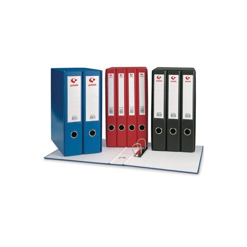 GRAFOPLÁS MÓDULO 4 CARPETAS POKF 2MM ANILLAS MIXTAS 2X25MM GRAFCOLOR FOLIO C/TARJETERO NEGRO