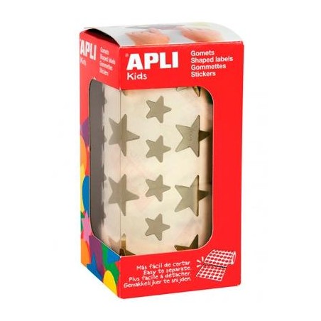 APLI GOMETS ESTRELLA 12,5MM Y 19,5MM ROLLO ORO