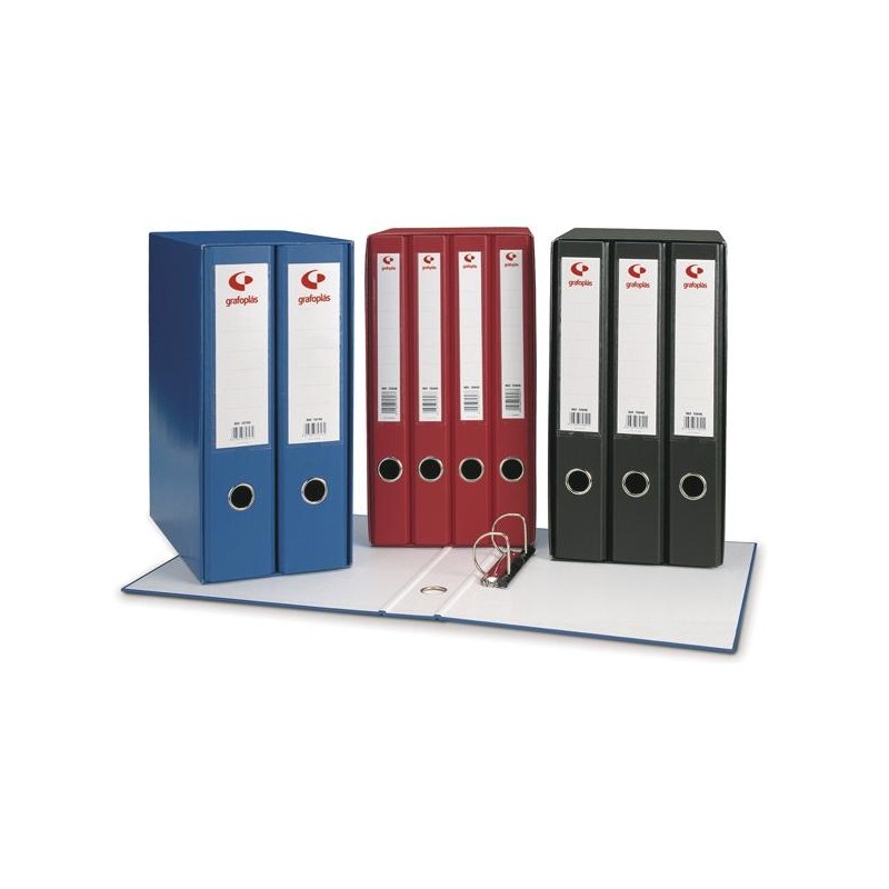 GRAFOPLÁS ARCHIVADOR PALANCA FOLIO MODULO 3 CARPETAS 40MM DE LOMO NEGRO