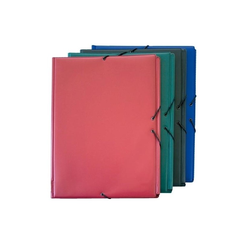 GRAFOPLÁS CARPETA CON GOMAS 3 SOLAPAS FOLIO FORRADAS PVC GRANATE