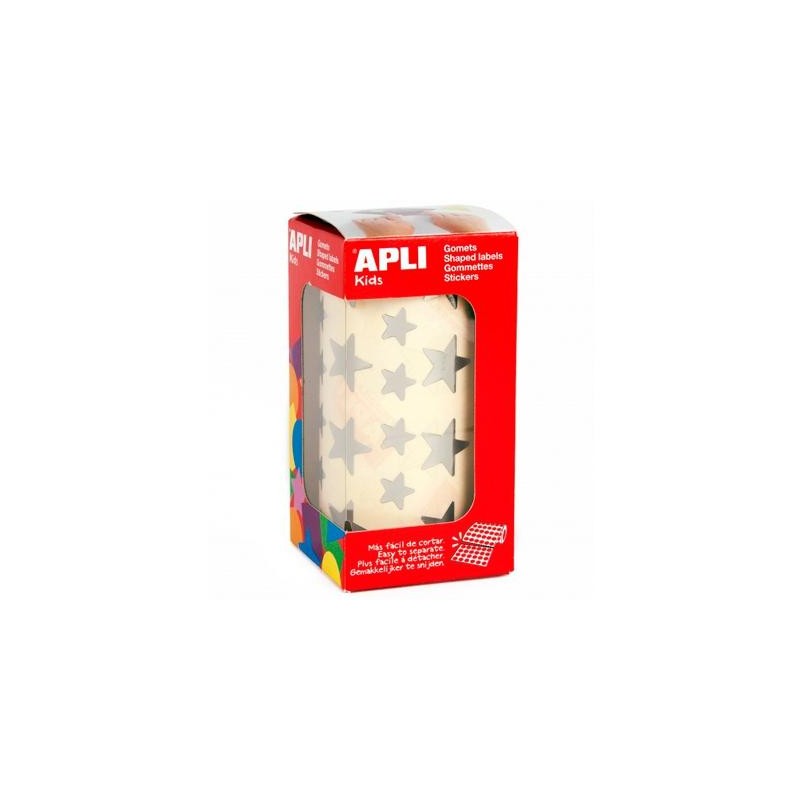 APLI GOMETS ESTRELLA 12,5MM Y 19,5MM ROLLO PLATA
