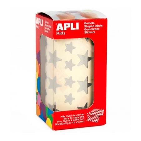 APLI GOMETS ESTRELLA 12,5MM Y 19,5MM ROLLO PLATA