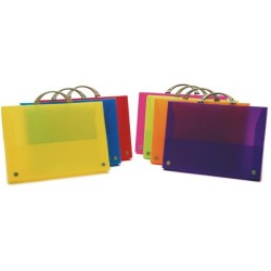 GRAFOPLÁS MALETÍN PORTADOCUMENTOS COLORGRAF C/ASA ABATIBLE Y CIERRE CON BROCHE FOLIO PP TRANSLÚCIDO ROJO