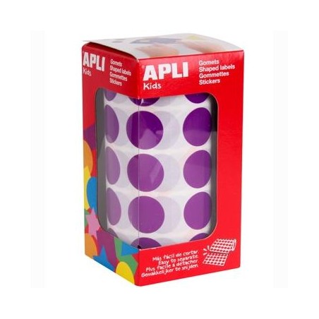 APLI GOMETS REDONDOS 20MM ROLLO LILA