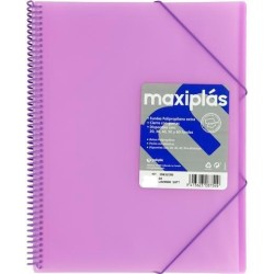 GRAFOPLÁS CARPETA CON FUNDAS MAXIPLÁS ESPIRAL A4 30 FUNDAS C/SOBRE PP RÍGIDO TRANSLÚCIDO LAVANDA SOFT
