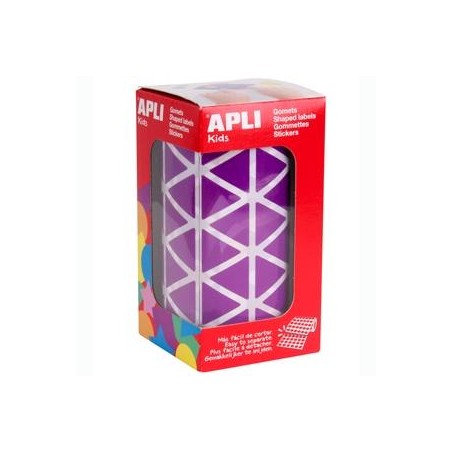 APLI GOMETS TRIANGULARES 20MM ROLLO LILA -ROLLO 2832 UNIDADES-