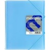 GRAFOPLÁS CARPETA CON FUNDAS MAXIPLÁS ESPIRAL A4 40 FUNDAS C/SOBRE PP RÍGIDO TRANSLÚCIDO AZUL SOFT