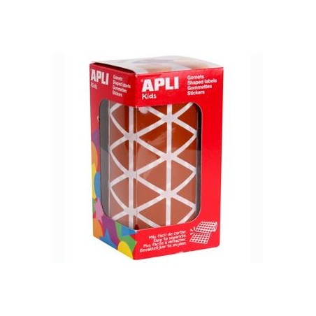 APLI GOMETS TRIANGULARES 20MM ROLLO MARRÓN -ROLLO 2832 UNIDADES-