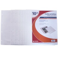GRAFOPLÁS FUNDAS 4 TALADROS PP EXTRA 320X2300MM PARA ÁLBUM FOTOGRAFÍAS TRANSPARENTE -BOLSA 10U-