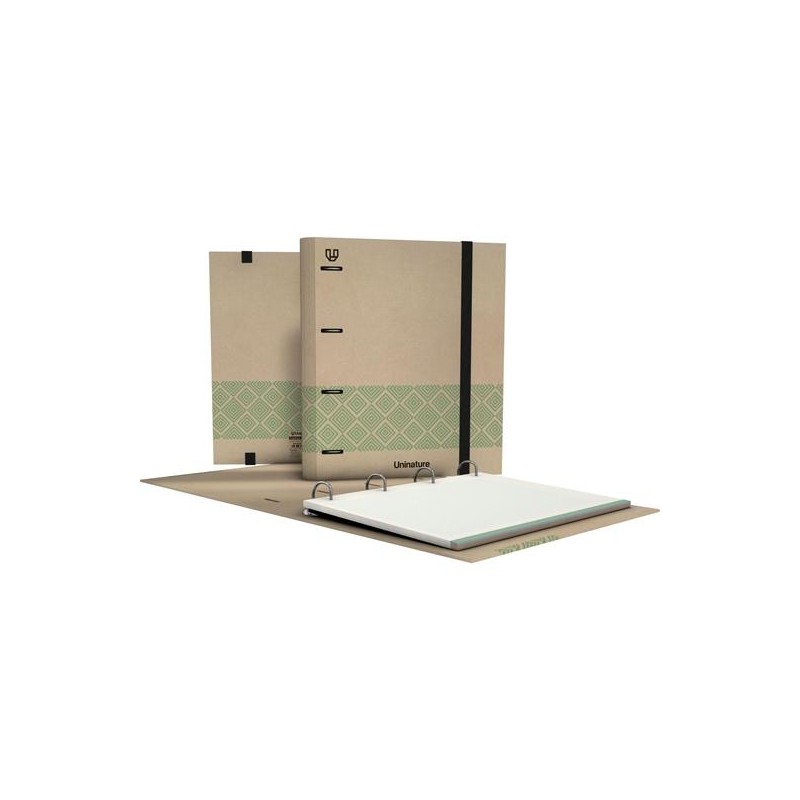 GRAFOPLÁS CARPETA ANILLAS MIXTAS 4D35 CARPEBOOK A4 C/RECAMBIO 100H FORRADO UNINATURE VERDE