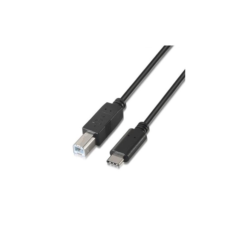 AISENS CABLE USB 2.0 IMPRESORA 3A TIPO USB-C/M - B/M NEGRO 1,0M