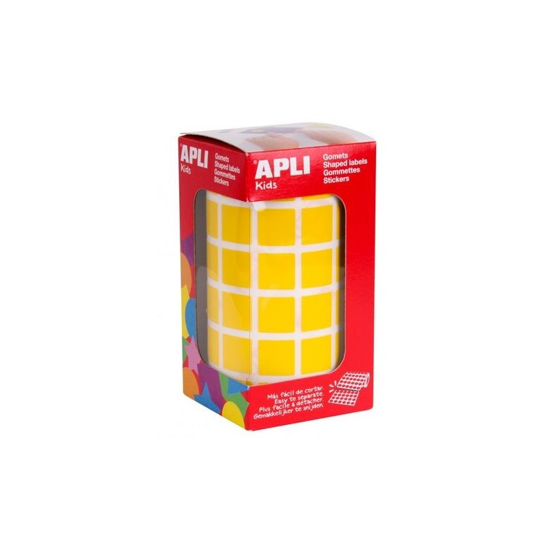 APLI GOMETS CUADRADOS 15MM ROLLO AMARILLO