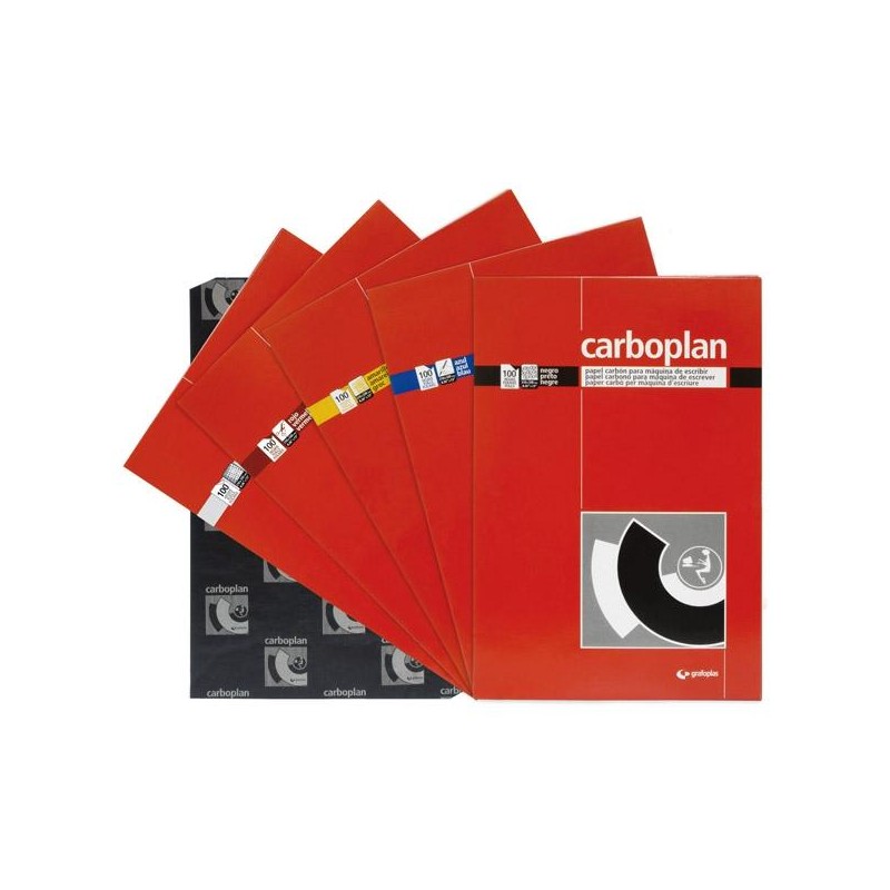GRAFOPLAS PAPEL CARBÓN Y DE CALCAR CARBOPLAN 210X330MM PACK 10H NEGRO