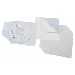 GRAFOPLÁS FUNDAS PVC ADHESIVAS PARA CD 127X127MM BLANCO BOLSA -10U-