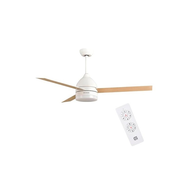 GRUNKEL VENTILADOR DE TECHO CON LUZ 35W 6 VELOCIDADES C/TEMPORIZADOR BLANCO