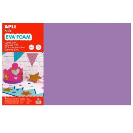 APLI GOMA EVA 40X60CM GROSOR 2MM LILA PACK 5 UD