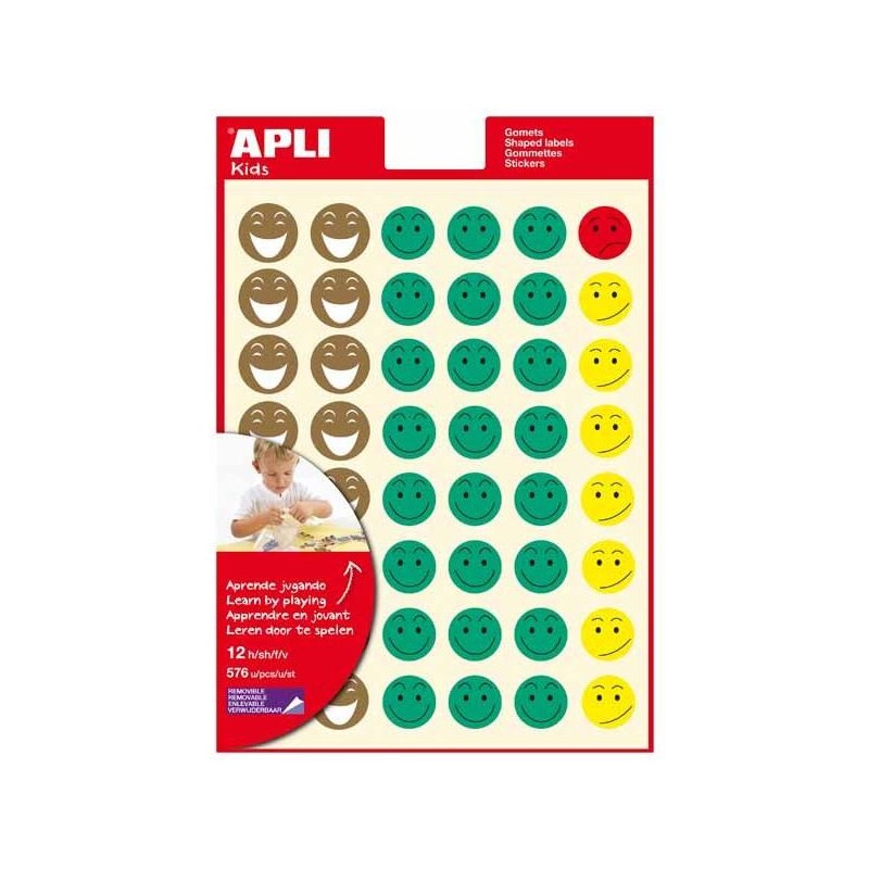 APLI GOMETS TEMÁTICOS EN BOLSA CARA FELIZ 3 HOJAS