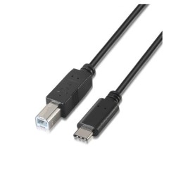 AISENS CABLE USB 2.0 IMPRESORA 3A TIPO USB-C/M - B/M NEGRO 2,0M