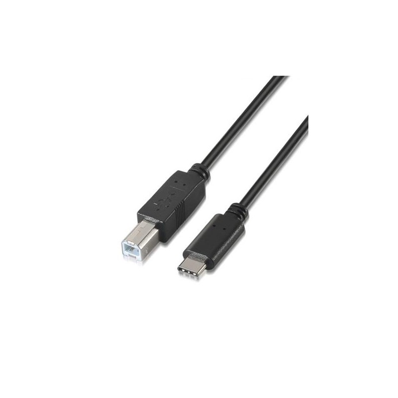 AISENS CABLE USB 2.0 IMPRESORA 3A TIPO USB-C/M - B/M NEGRO 2,0M