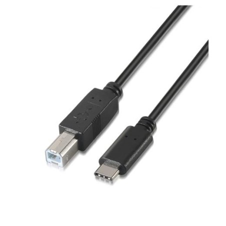 AISENS CABLE USB 2.0 IMPRESORA 3A TIPO USB-C/M - B/M NEGRO 2,0M