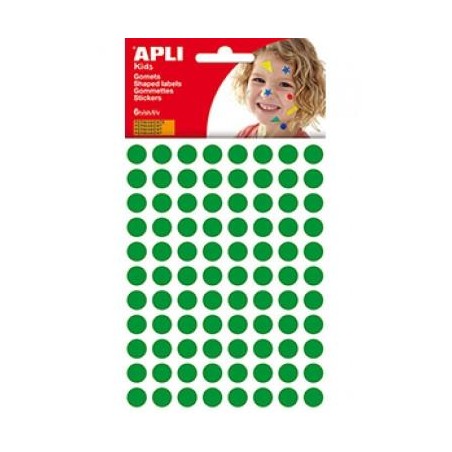APLI GOMETS REDONDOS 10,5MM BLISTER 6 HOJAS VERDE