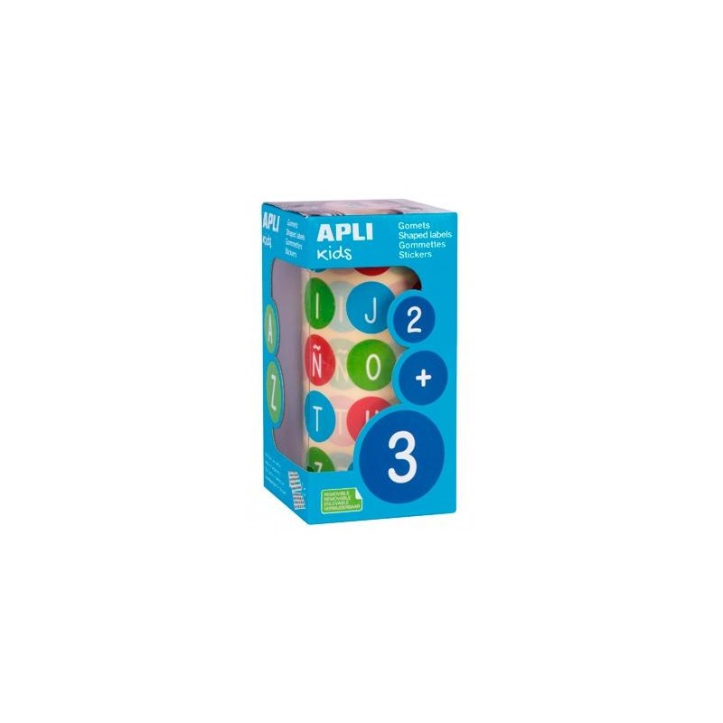 APLI ROLLO GOMETS ABECEDARIO MAYÚSCULAS REDONDOS 20MM