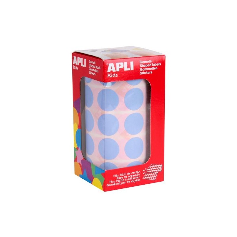 APLI GOMETS REDONDOS 20MM ROLLO AZUL CLARO -ROLLO 1.770 UNIDADES-
