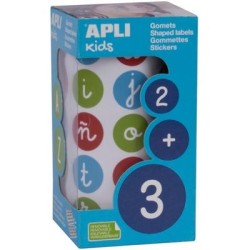 APLI ROLLO GOMETS ABECEDARIO MINÚSCULAS REDONDOS 20MM