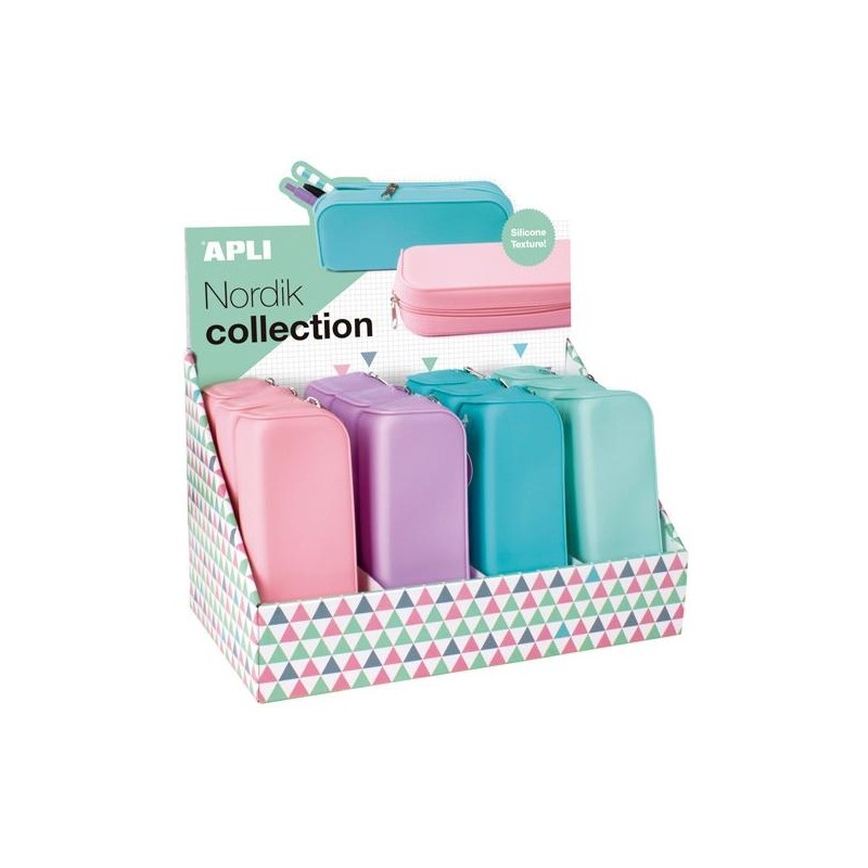 APLI PORTATODO DE SILICONA NORDIK COLLECTION COLORES SURTIDOS -EXPOSITOR 12U-