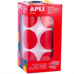 APLI GOMETS REDONDOS 33MM ROLLO ROJO -ROLLO 708 UNIDADES-